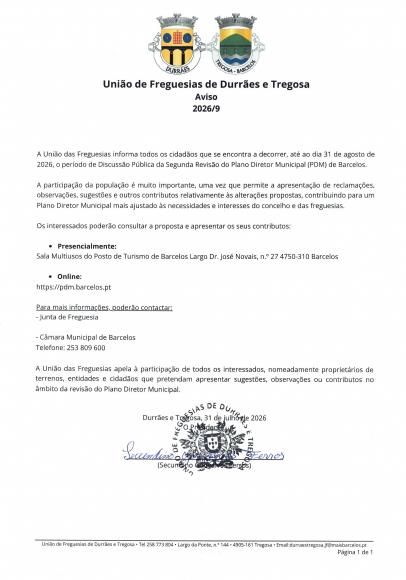 2.&ordf; Revis&atilde;o do Plano Diretor Municipal (PDM) de Barcelos
