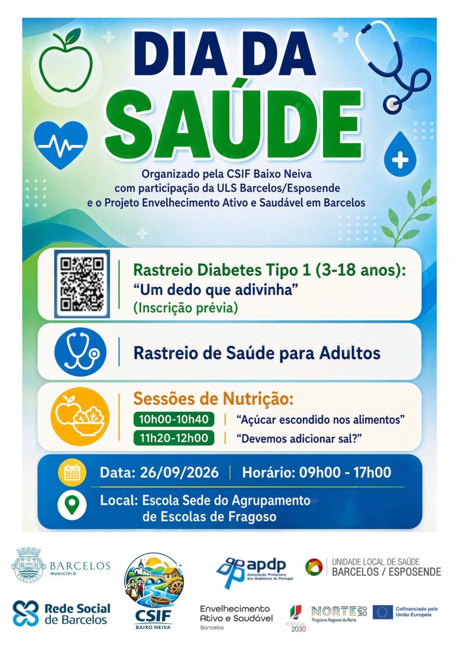 Dia da Sa&uacute;de em Fam&iacute;lia | Local: Agrupamento de Escolas de Fragoso 